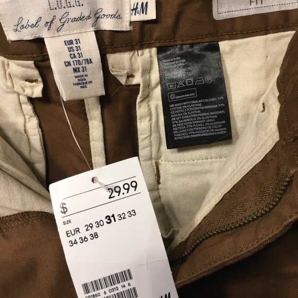 H&M Skinny Fit Brown Dress Pants w/ Tags - Picture 2 of 3